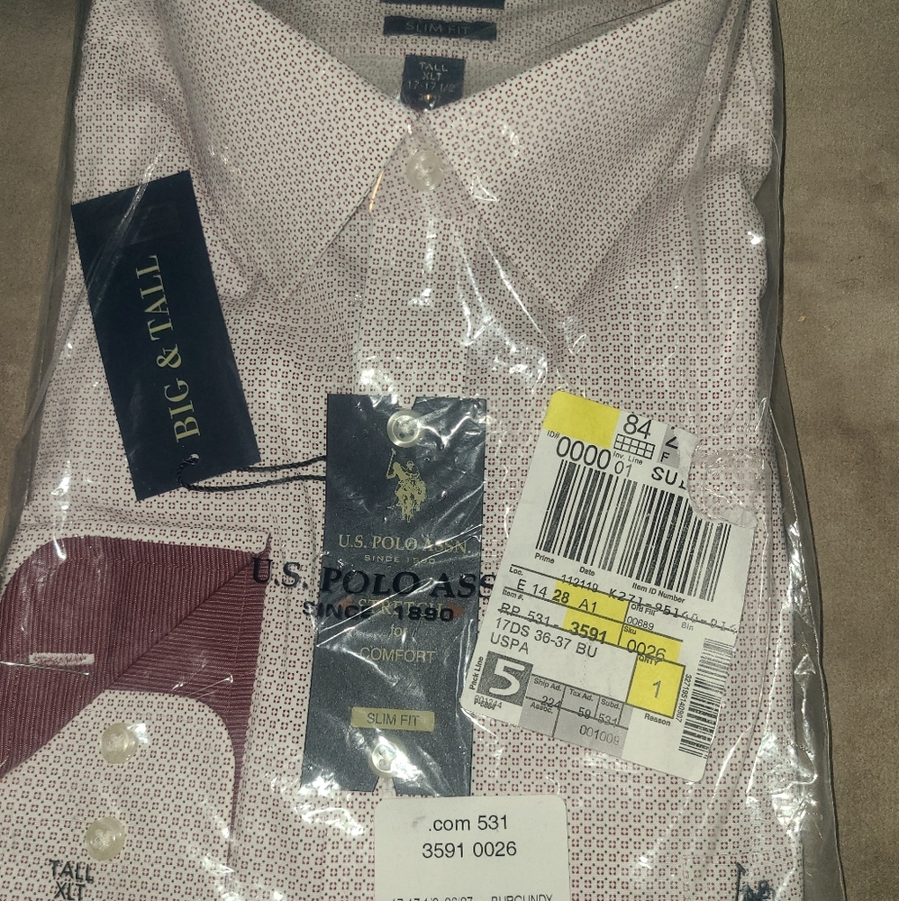U.S Polo assn. Slim fit big and tall 17-17 1/2 36/37 stretch comfort dress shirt